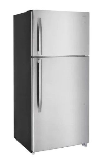 Photo 1 of 18 cu. ft. Top Freezer Refrigerator in Stainless Steel Look
