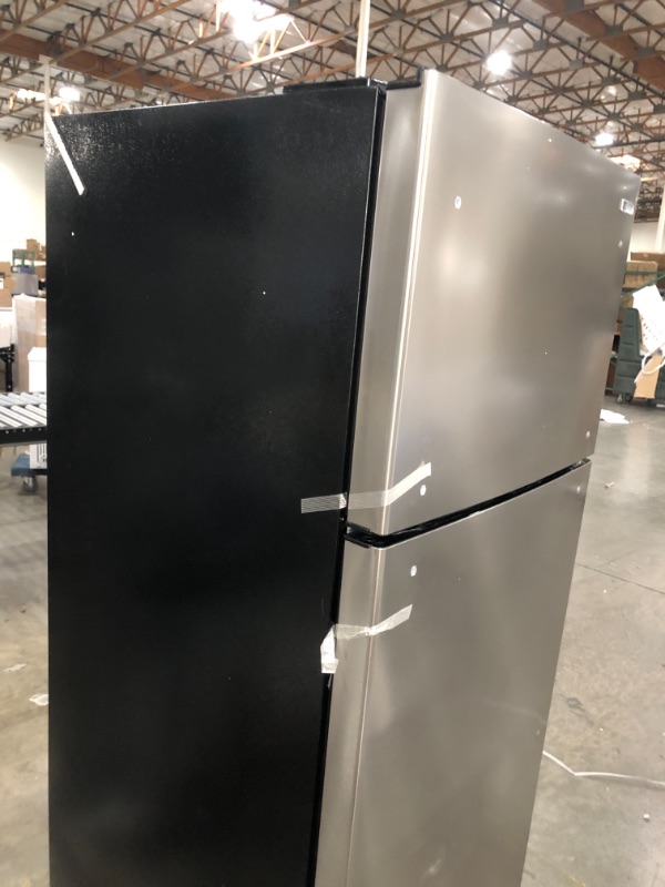 Photo 4 of 18 cu. ft. Top Freezer Refrigerator in Stainless Steel Look
