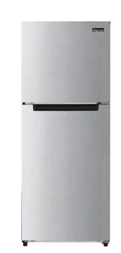 Photo 1 of 10point1 cu. ft. Top Freezer Refrigerator in Platinum Steel
