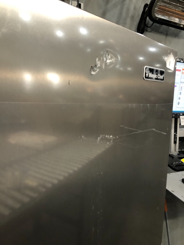Photo 1 of 10point1 cu. ft. Top Freezer Refrigerator in Platinum Steel
