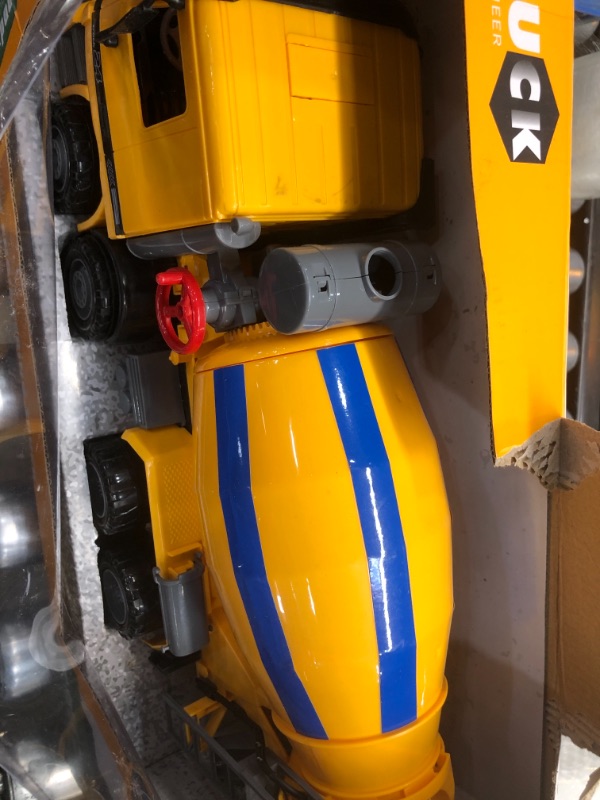 Photo 1 of 14" Oversized Cement Mixer Truck Friction Powered Big Construction Vehicle Toy for Kids Pretend Play
