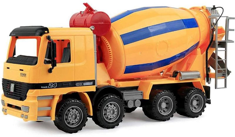 Photo 1 of 14" Oversized Cement Mixer Truck Friction Powered Big Construction Vehicle Toy for Kids Pretend Play