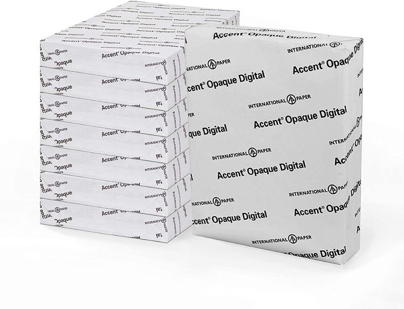 Photo 1 of Accent Opaque White 8.5” x 11” Cardstock Paper, 80lb, 216gsm – 2,000 Sheets (8 Reams)