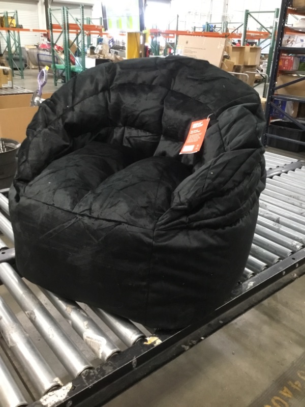 Photo 2 of Big Joe Stack Chair, Black Plush Bean Bag
