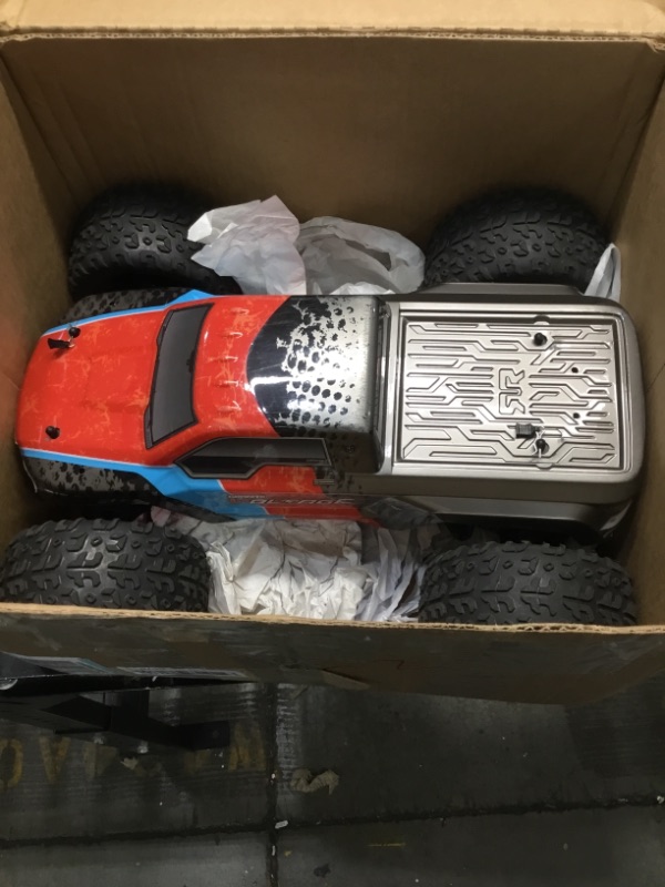 Photo 1 of ARRMA RC Monster Truck: 1/10 Granite Voltage MEGA 2WD SRS RTR with 2.4GHz Radio | 1800mAh 6C NiMH Battery | Charger | 1:10 Scale (Red/Black), ARA102727T3
