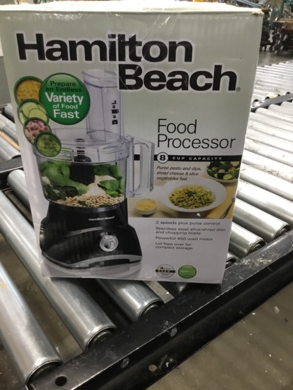 Photo 3 of Hamilton Beach Food Processor & Vegetable Chopper for Slicing, Shredding, Mincing, and Puree, 8 Cup, Black
