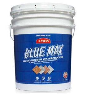 Photo 1 of Ames Blue Max Liquid Rubber Translucent Blue Water-Based Waterproof Sealer 5 gal