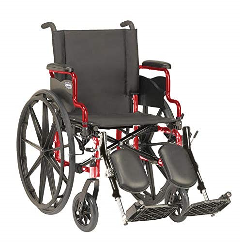 Photo 1 of Invacare 9000 XT High Performance Lighter Weight Wheelchair, with Desk Length Arms and T94HC Elevating Legrests with Padded Calf Pads, 16" Seat Width, Electric Red -ATO_9XT_WD66_61P_T94HC PARTS ONLY
