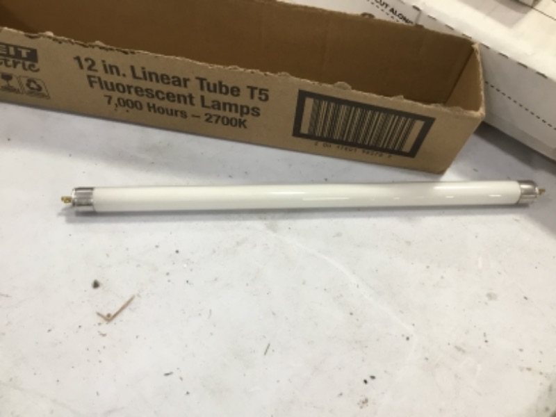Photo 3 of 3927480 8W T5 12 in. Soft White Fluorescent Bulb, Linear ($7.99 each x 8)