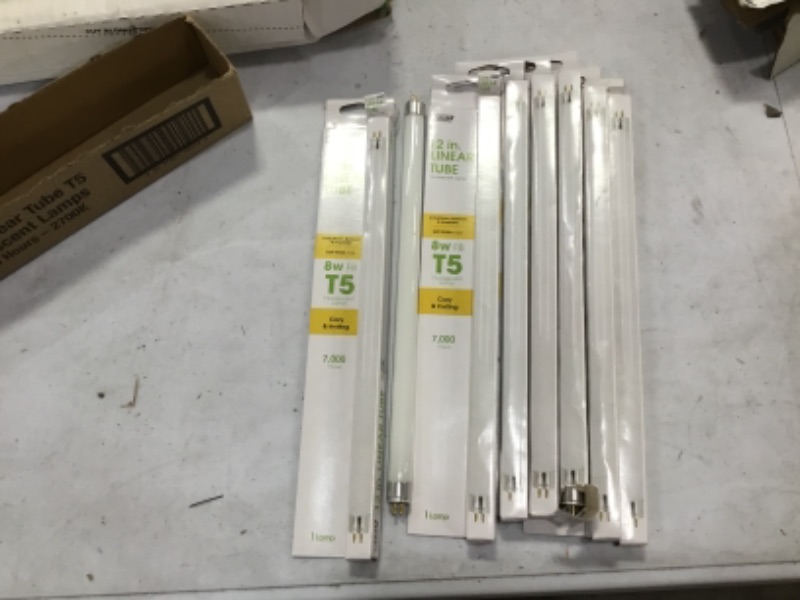 Photo 2 of 3927480 8W T5 12 in. Soft White Fluorescent Bulb, Linear ($7.99 each x 8)
