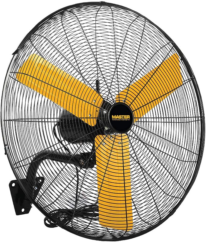 Photo 1 of  Master 30 Inch Industrial High Velocity Wall Mount Fan - Direct Drive, All-Metal Construction with Steel-Coated Safety Grill, 3 Speed Settings (MAC-30W)
