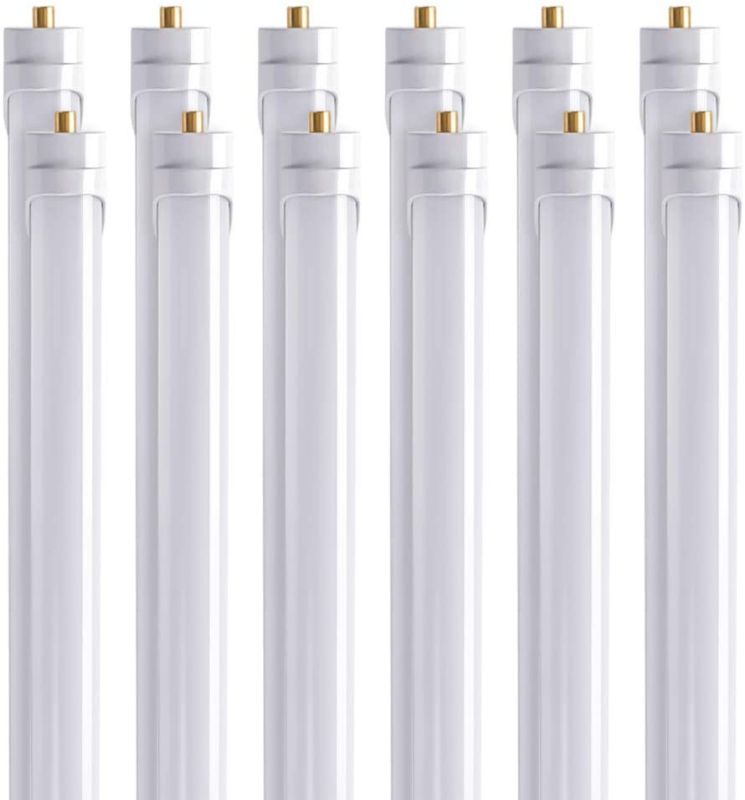 Photo 1 of (Pack of 12) Barrina T8 T10 T12 LED Light Tube, 8ft 4500 Lumens, Frosted Cover, Dual-Ended Power, Fluorescent Light Bulbs Replacement