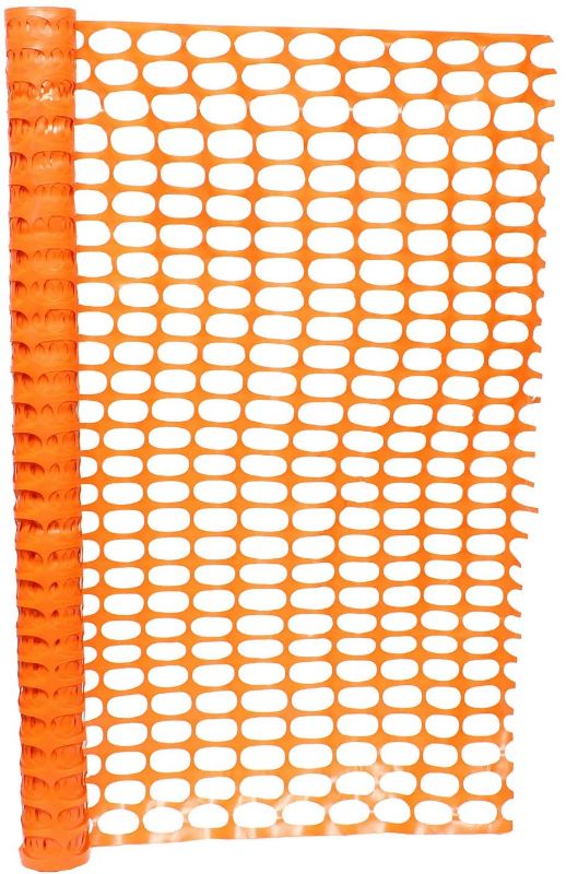 Photo 1 of BISupply 4 FT Safety Fence – 50 FT Plastic Fencing Roll for Construction Fencing Pet Fencing and Event Fencing, Orange
