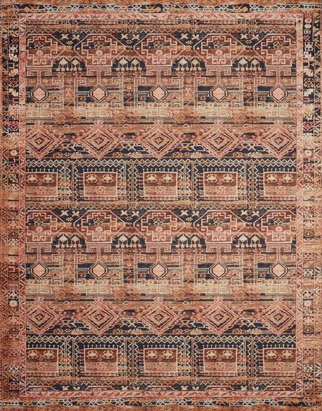 Photo 1 of Layla Mocha/Blush 9 ft. x 12 ft. Traditional 100% Polyester Area Rug
