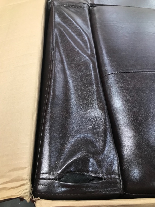 Photo 1 of 3 PC Sectional Sofa Set, (Brown) Faux Leather Right -Facing Chaise + Free Storage Ottoman
**BOX 2 OF 3 ONLY**INCOMPLETE**MISSING BOXES 1 AND 3**