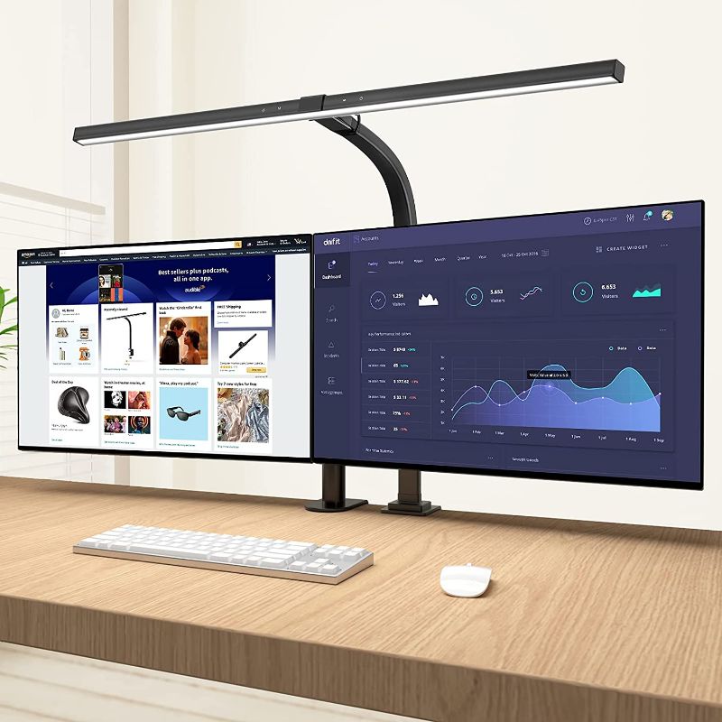 Photo 1 of LED Desk Lamp,Eppiebasic Architect Clamp Desk Lamps for Home Office,Brightest Led Workbench Office Lighting-4 Color Modes and 5 Brightness Levels Modern Desk Lamp for Monitor Studio Reading 1000LM
