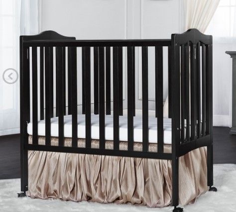 Photo 1 of 2 in 1 Lightweight Folding Portable Crib, Black 
