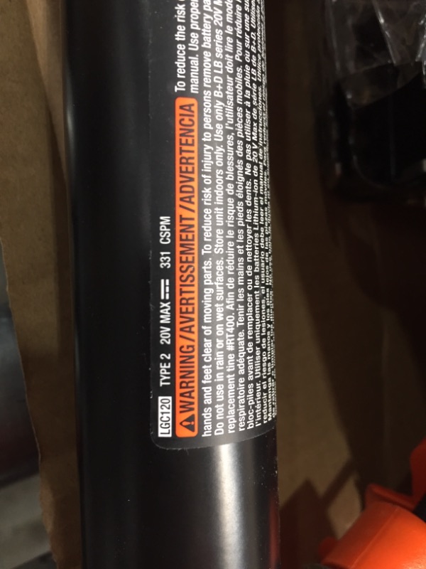 Photo 3 of BLACK+DECKER 20V MAX Tiller, Tool Only (LGC120B)
