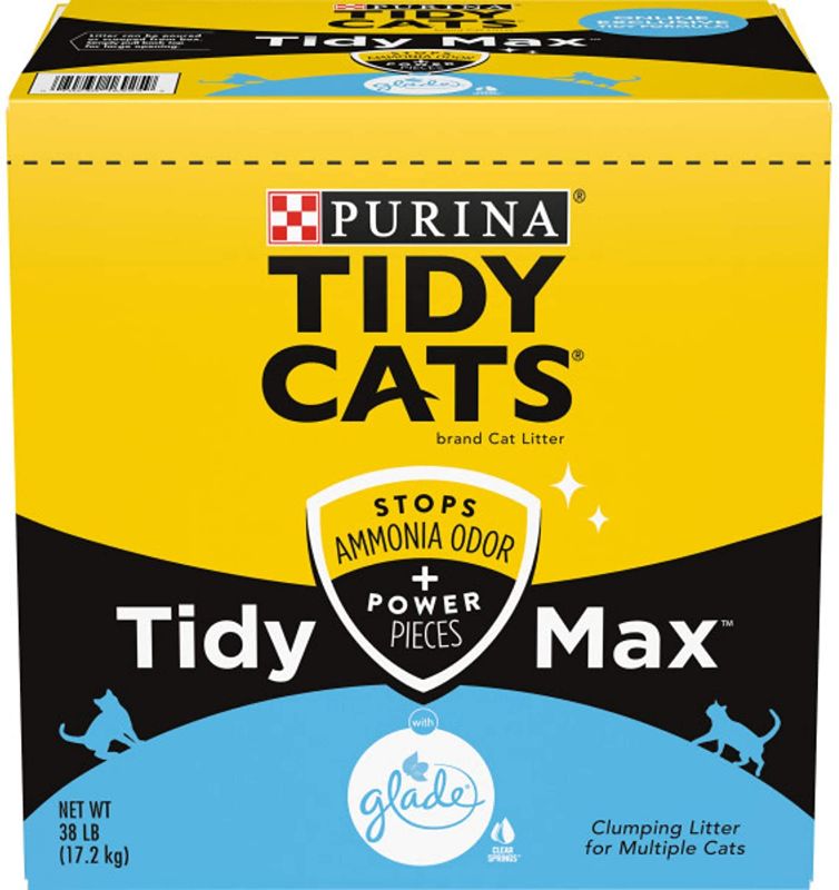 Photo 1 of Purina Tidy Cats Clumping Cat Litter, Tidy Max Glade Tough Odor Clear Springs Multi Cat Litter - 38 lb. Box
