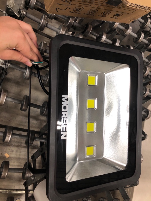 Photo 1 of ETL Listed LED Flood Light, MORSEN 200W Ultra Bright Outdoor Flood Security Lamp 20000lm,6000K Cool White, Waterproof IP65 for Garden,Yard, Party, Playground -Black