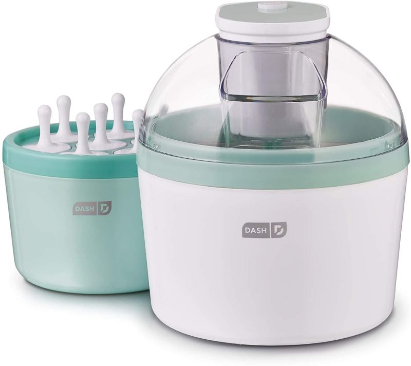 Photo 1 of DASH Everyday Ice Cream Maker for Gelato, Sorbet, Frozen Yogurt + Popsicles, with Mixing Bowl & Popsicle Molds + Recipe Book, 1 Quart - Aqua