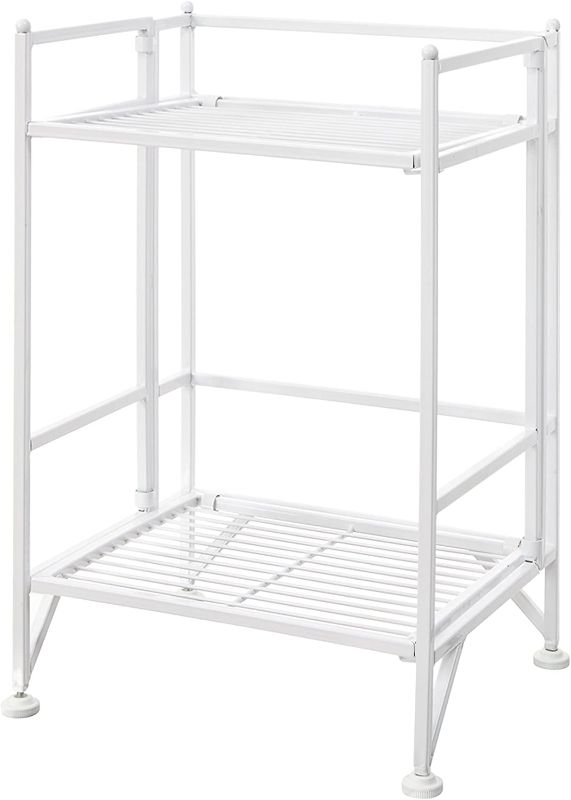 Photo 1 of Convenience Concepts Xtra Storage 2 Tier Folding Metal Shelf, White