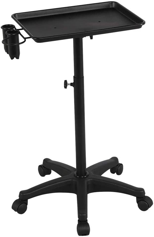 Photo 1 of Topeakmart Professional Aluminum Rolling Salon Instrument Tray Trolley w/Caddy Black