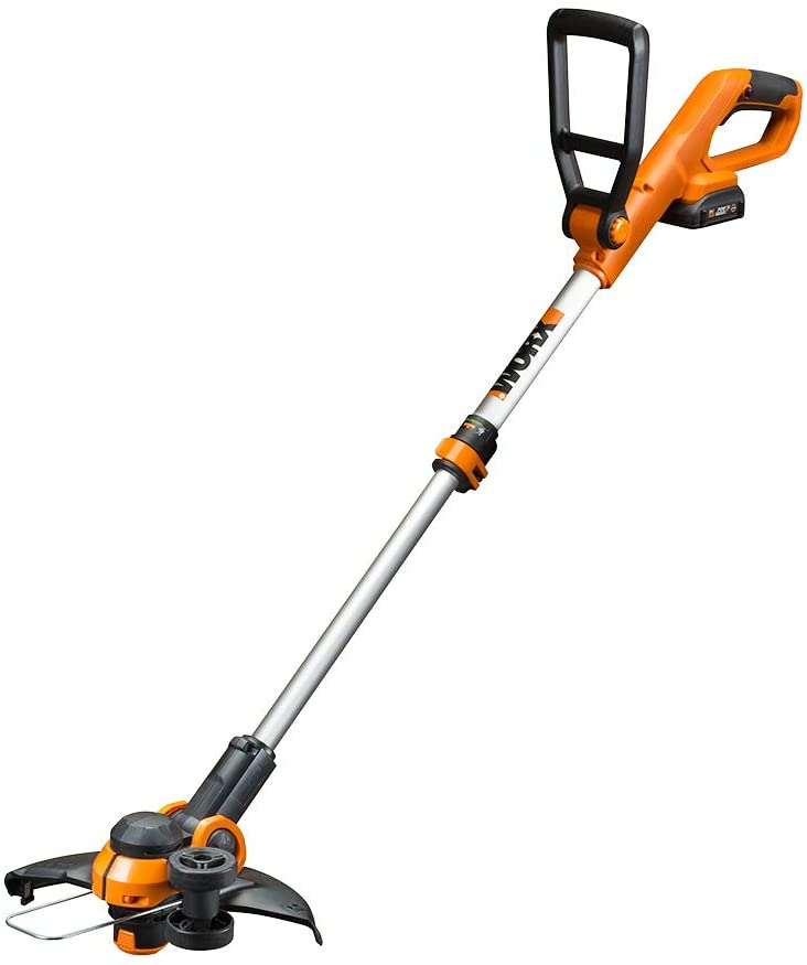 Photo 1 of WORX WG162 20V Cordless Grass Trimmer & Edger, Black and Orange, 12 inches
