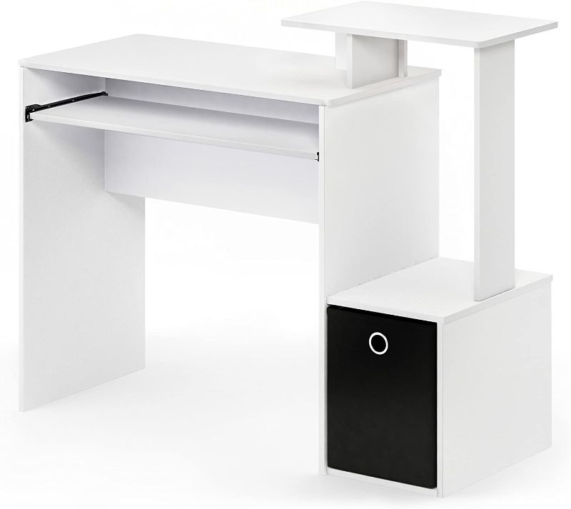 Photo 1 of FURINNO Econ Multipurpose Home Office Computer Writing Desk, White/Black