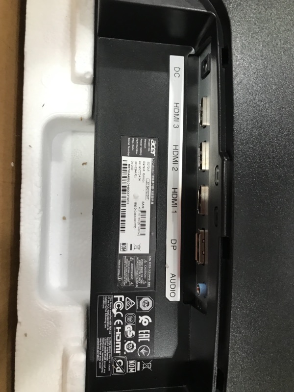 Photo 4 of Acer EI272UR Pbmiiipx 27" 1500R Curved WQHD (2560 x 1440) VA Gaming Monitor with AMD Radeon FreeSync2 HDR Technology, 144Hz, VESA Certified DisplayHDR400, DCI-P3 (Display Port & 3 x HDMI Ports), Black