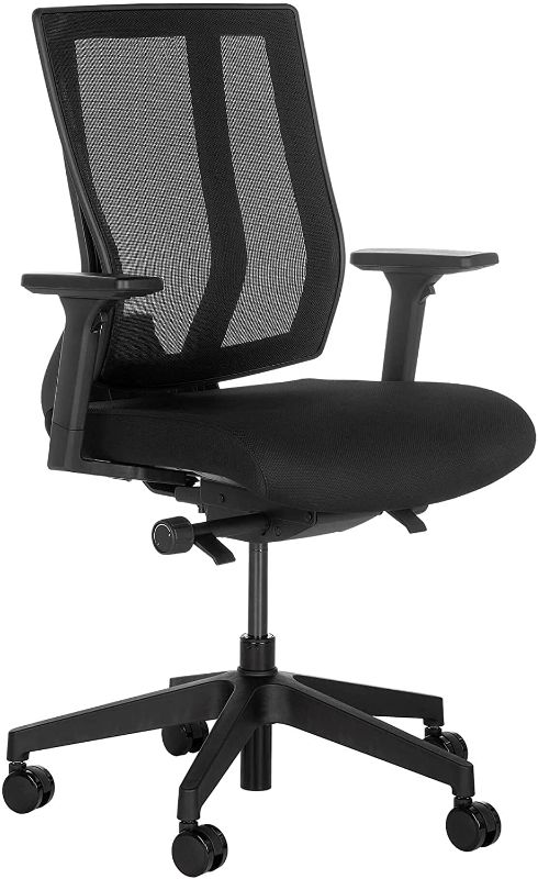 Photo 1 of Adjustable Office Chair with Armrests & Rolling Casters - Comfortable Mesh Back with Maximum Lumbar Support - Easy Assembly (Black)