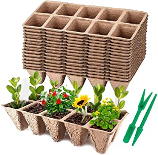 Photo 1 of 10 Seed Starter Trays Peat Pots Kit Biodegradable Compostable Planting Pots 