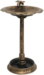 Photo 1 of 1. GO 30 Inch Height Polyresin Lightweight Antique Outdoor Garden Bird Bath, Bronze