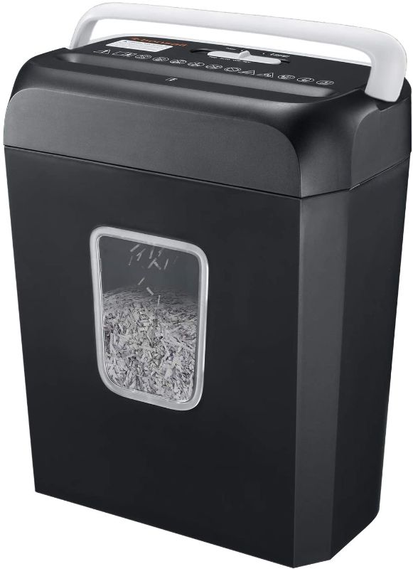 Photo 1 of bonsaii Shredder for Home, 6 Sheet Cross Cut Paper Shredder and Credit Card Small Home Office Use Shredder, Portable Handle Design with 3.4 Gallons Wastebasket (C237-B)
