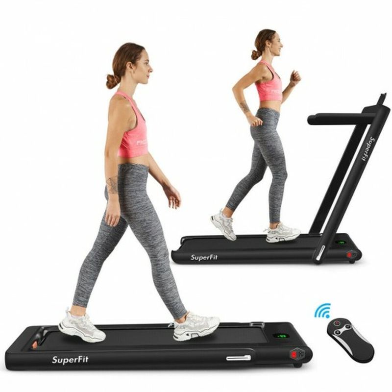 Photo 1 of 2-In-1 Folding Treadmill With Bluetooth Speaker Led Display-Black SP37514BK
