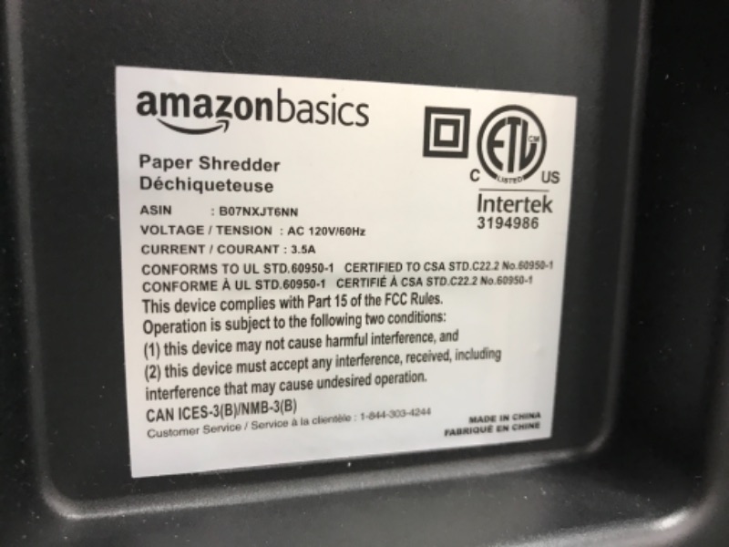 Photo 1 of amazon basics paper shredder