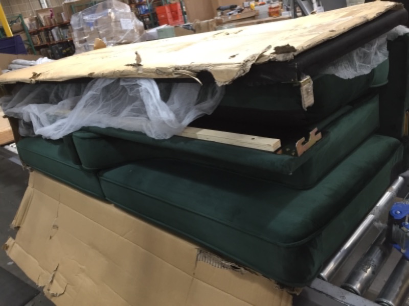 Photo 2 of ***PARTS ONLY*** Edenbrook Jensen Upholstered Sofa with Scooped Arms - Seats Three -Transitional Style -Multiple Colors, Green
