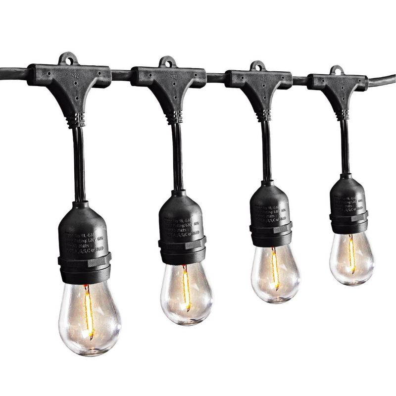 Photo 1 of 24 Ft. 12 Bulb Outdoor LED String Lights, Black
