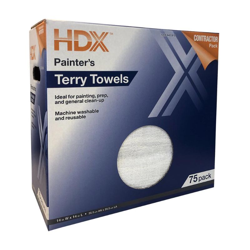 Photo 1 of 14 in. x 14 in. Painter's Terry Towels (75-Pack)