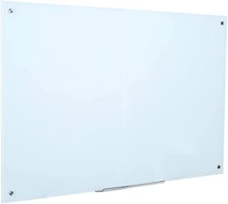 Photo 1 of DexBoard Magnetic White Glass Dry Erase Board, Frameless Tempered Glass Whiteboard with Marker Tray fornOffice, Wall Mounted Frosted White Glass Board, 48" x 36"
