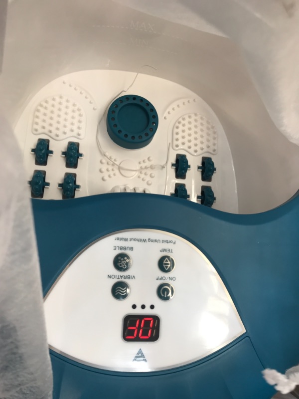 Photo 2 of 5 in 1 Foot Spa/Bath Massager with Tea Tree Oil Foot Soak with Epsom Salt - with Heat, Bubbles and Vibration, Digital Temperature Control - Mini Acupressure Massage Points - Foot Stress Relief Spa
