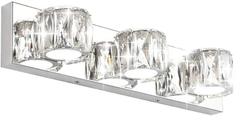 Photo 1 of Aipsun 3 Lights Crystal Vanity Lights Over Mirror Modern LED Vanity Lights for Bathroom Vanity Lighting Fixtures(White Lights)
