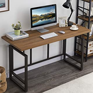 Photo 1 of OIAHOMY Home Office Desk,Industrial Computer Desk 55” Large Rustic Office Desk Workstation Study Writing Desk Vintage Laptop Table for Home & Office-Oak
