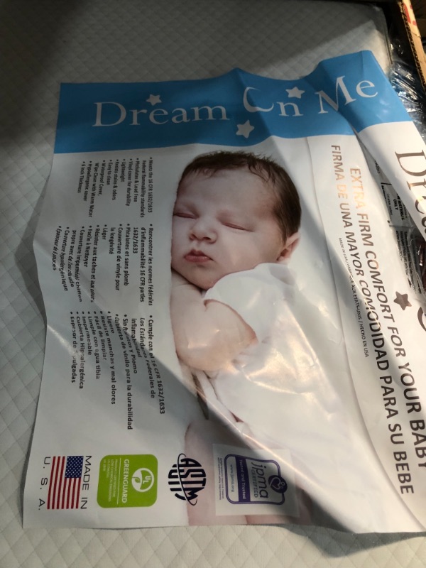 Photo 4 of Dream On Me, Orthopedic Firm Foam Standard Crib Mattress, White, Full
