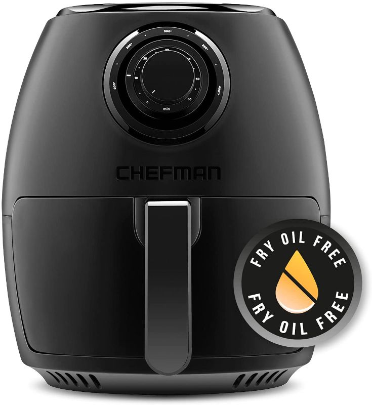 Photo 1 of Chefman TurboFry 3.6-Quart Air Fryer Oven w/ Dishwasher Safe Basket and Dual Control Temperature, 60 Minute Timer & 15 Cup Capacity, BPA-Free, Matte...
