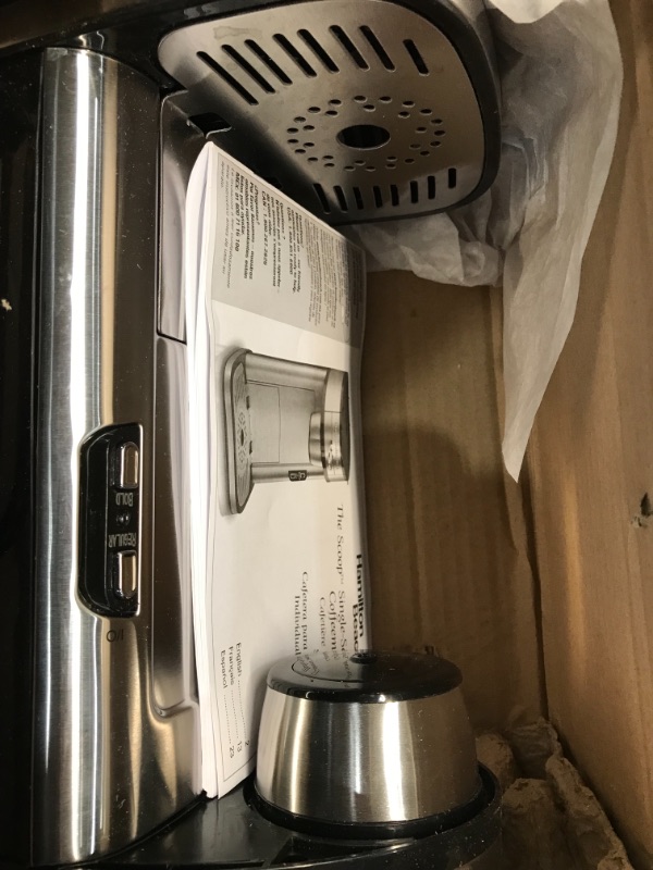 Photo 1 of Hamilton Beach Scoop Single Serve Coffee Maker, Fast Brewing, Stainless Steel (49981A)
