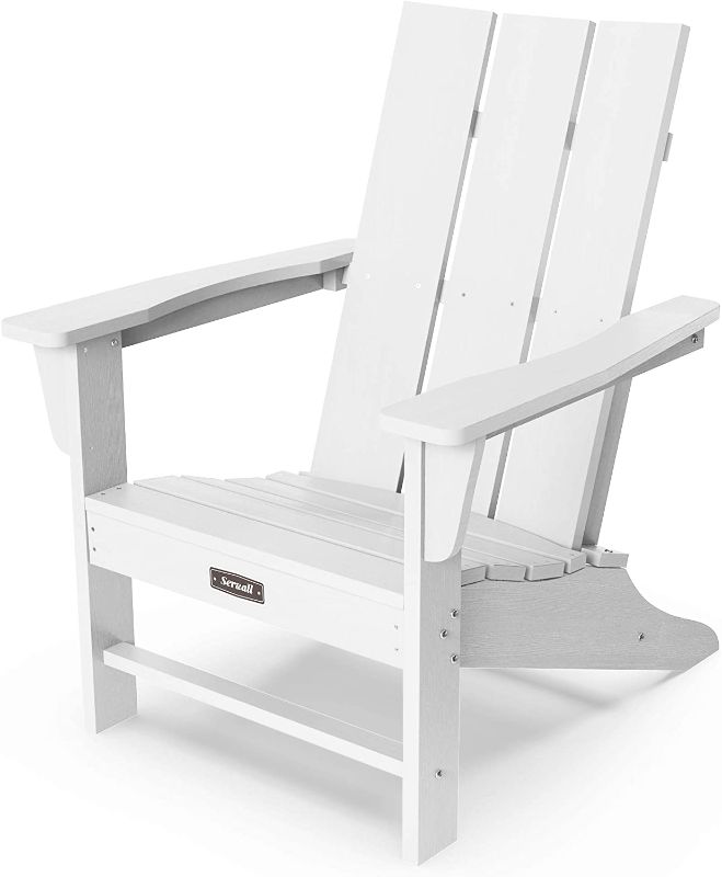 Photo 1 of  Adirondack Chair Outdoor Classic Chair Weather-Resistant for Patio Deck Garden? Backyard Composite Chair Design-White