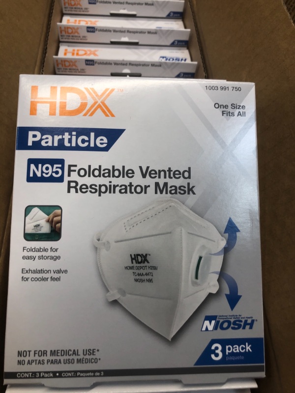 Photo 2 of 10 PACKS/ N95 Respirator Non Valved (3-Pack)
