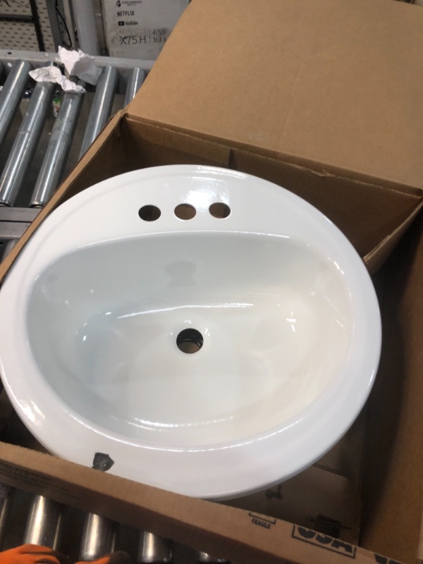 Photo 2 of Bootz Industries Laurel Round Drop-In Bathroom Sink in White