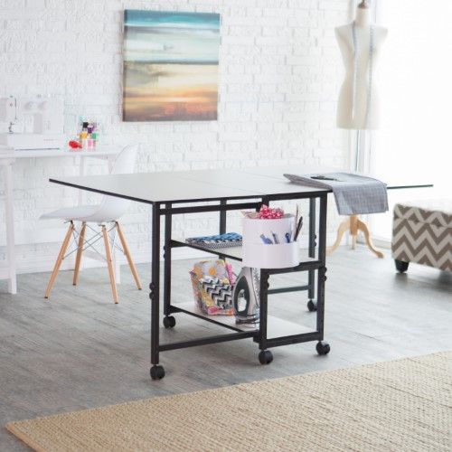 Photo 1 of *Parts Only* 59 Inches X35.8 Inches Open FOB: MI - Home Hobby Adjustable Height Foldable Table
